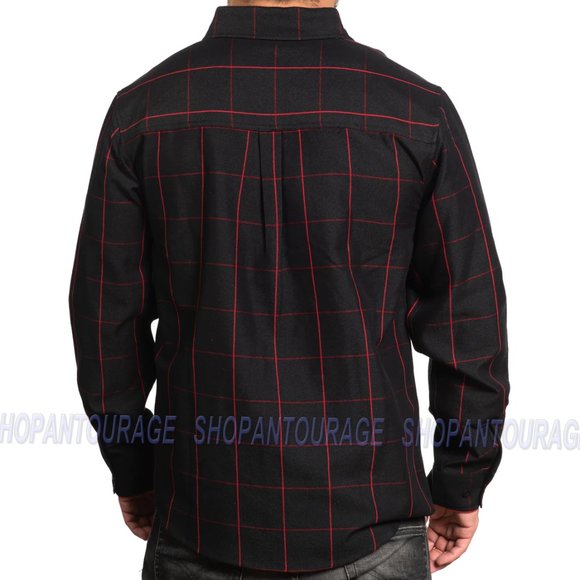 Sullen Pinline SCM5090 New Long Sleeve Flannel Button Down Shirt for Men - Picture 2 of 3